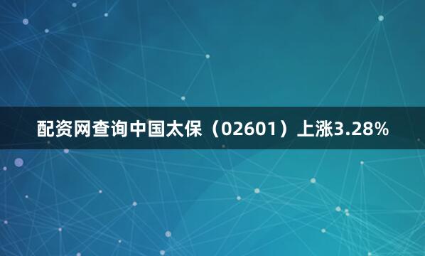 配资网查询中国太保（02601）上涨3.28%
